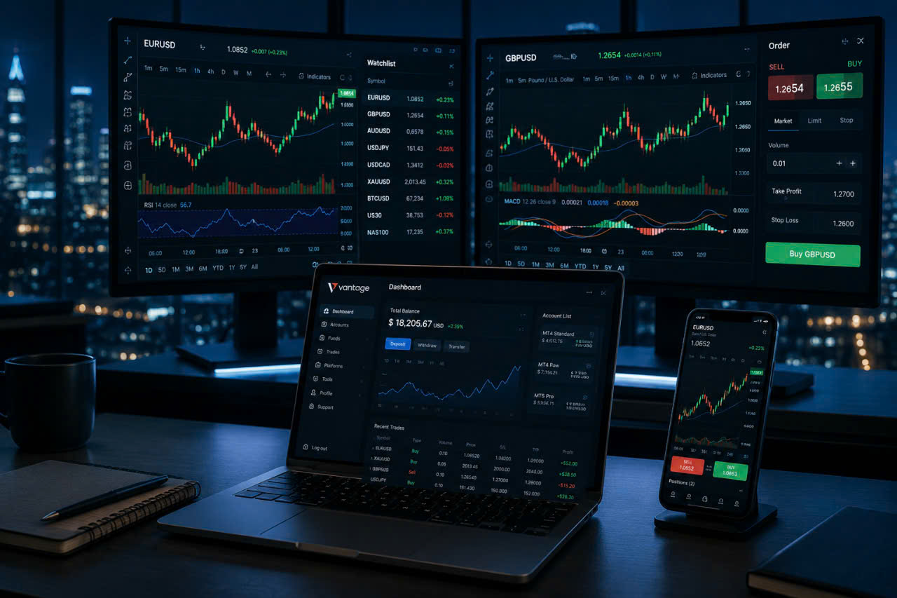 Trading Platform Laptop Mobile